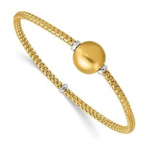 New Herco 14K Two-Tone Gold Stretch Ball Bracelet | Made in Italy